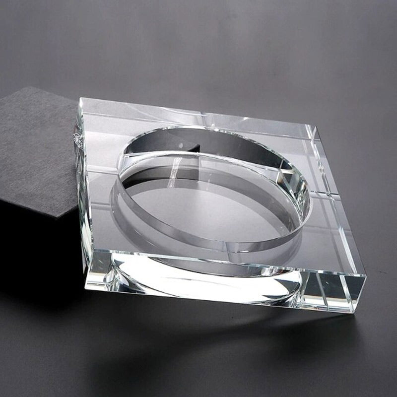 Cendrier Carré en Verre Transparent 10cm