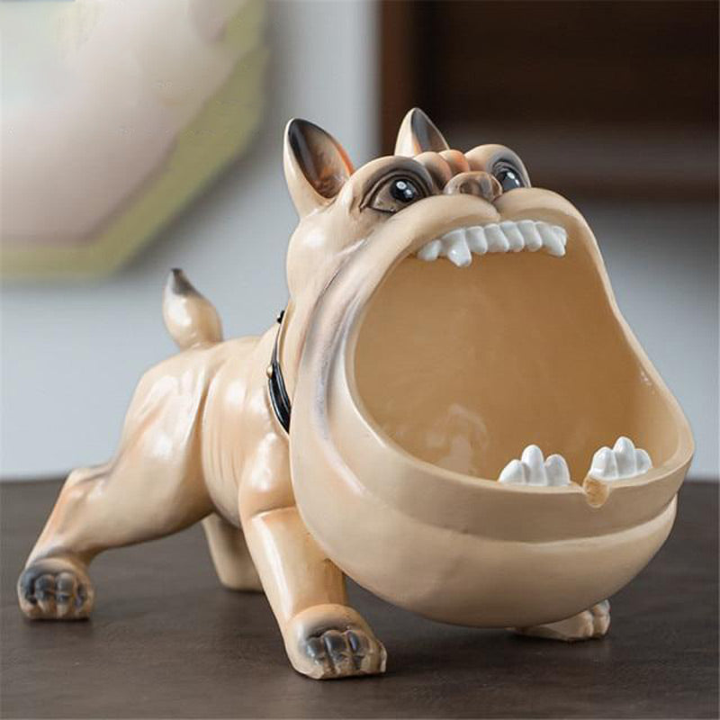 Céramique beige - cendrier chien vue d'ensemble