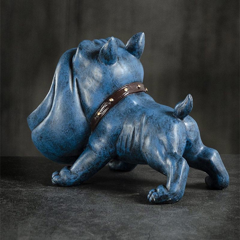 Céramique bleue - cendrier chien vue arrière
