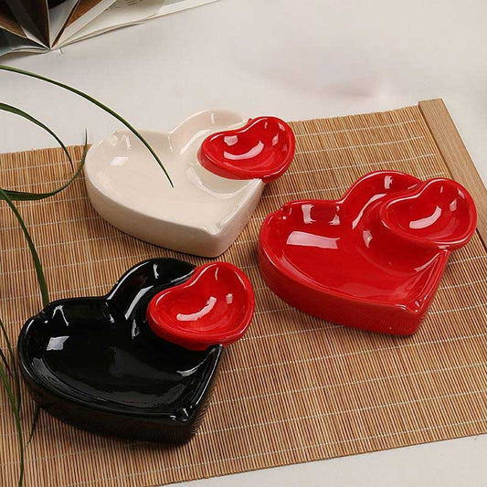 Cendrier en forme de coeur rouge - accessoire fumeur original idee cadeau