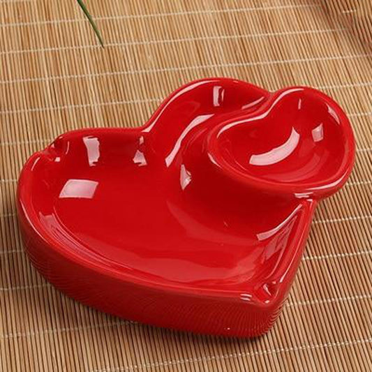 Cendrier en forme de coeur rouge - accessoire fumeur original idee cadeau