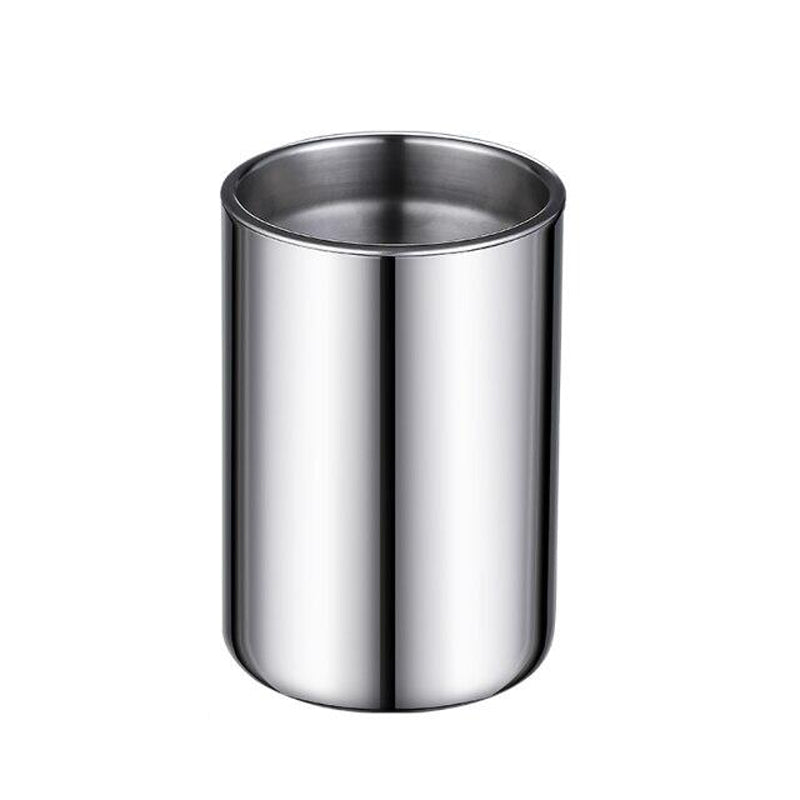 Inox satiné - Cendrier corbeille en inox fond et structure