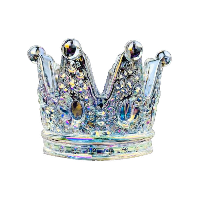 Cendrier couronne en verre soufflé transparent - vue principale
