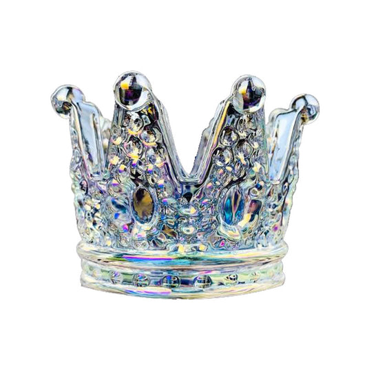 Cendrier couronne en verre soufflé transparent - vue principale