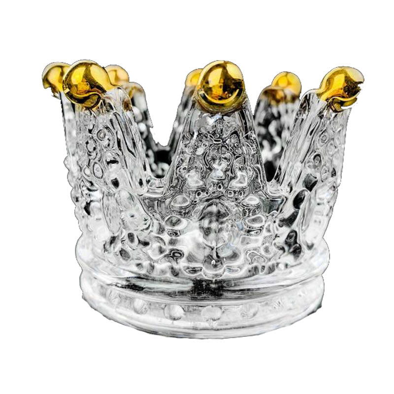 Cendrier couronne en verre soufflé transparent - vue 3