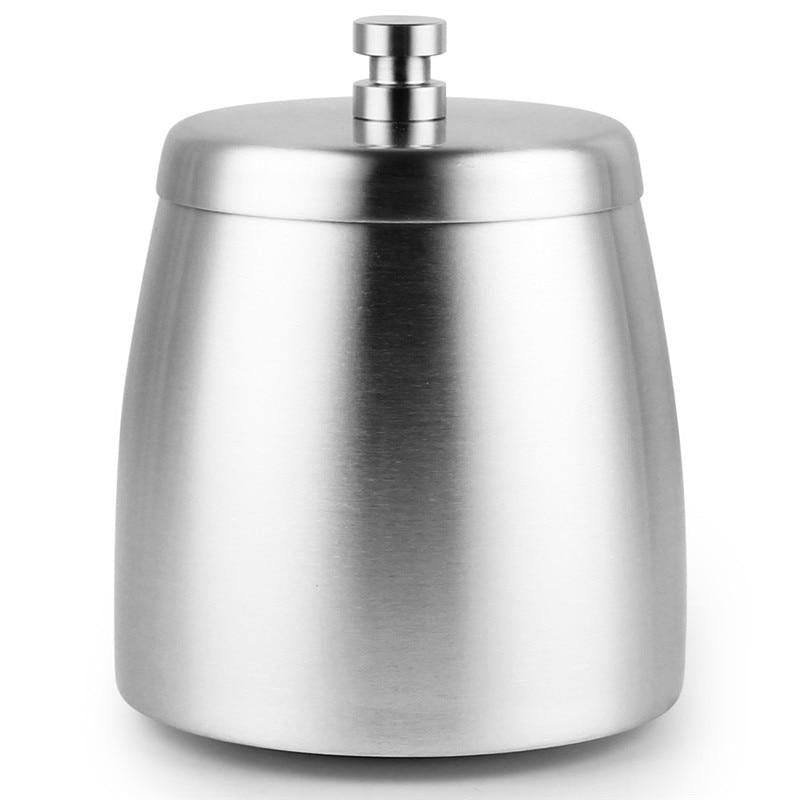 Inox argenté - cendrier de table fermé avec couvercle