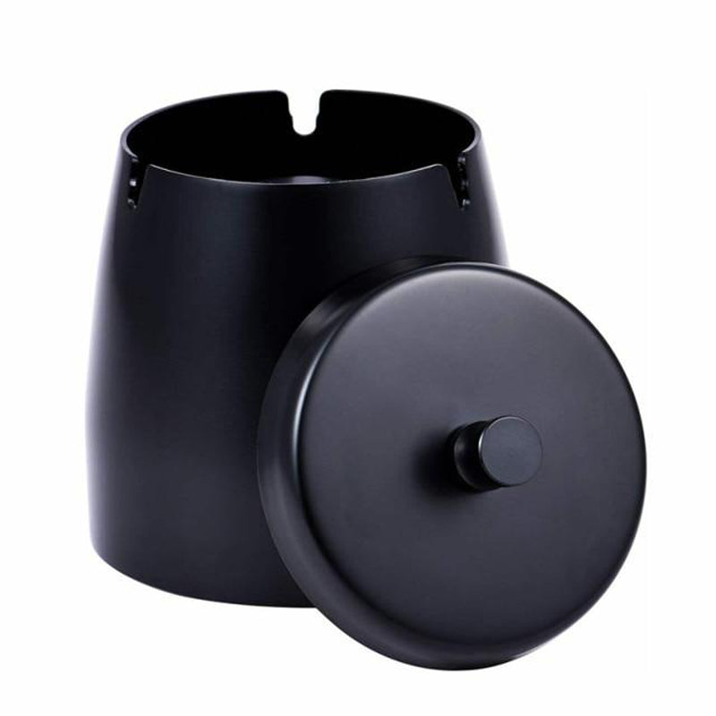 Inox noir - cendrier de table fermé seul
