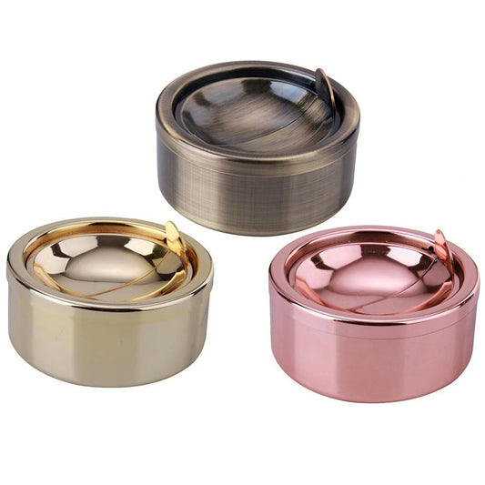Inox bronze - cendrier design pas cher vue profil
