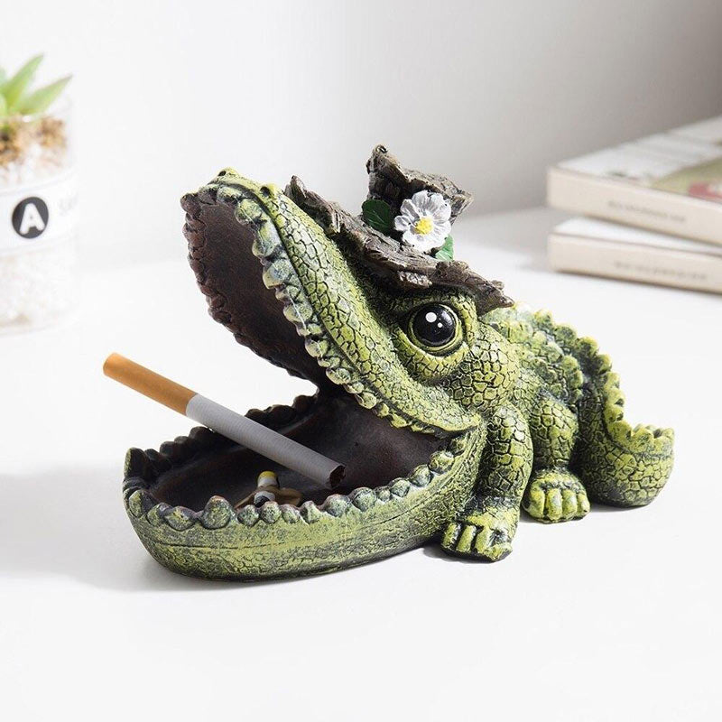 Cendrier grenouille reptile résine colorée design nature - vue principale