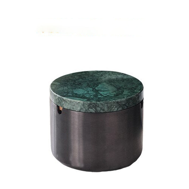Cendrier en marbre vert finition noire, grand format