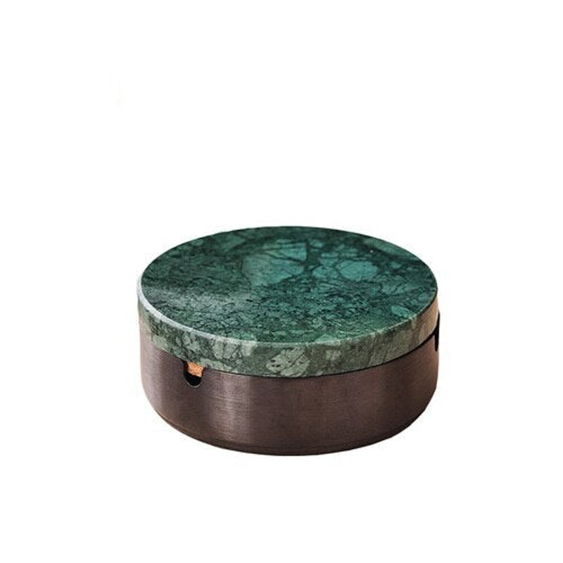 Cendrier en marbre vert finition noire, petit format