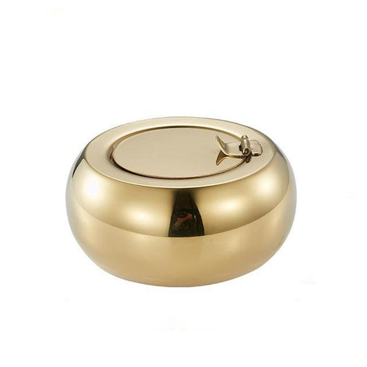 Inox doré brossé - cendrier balcon extérieur vue profil