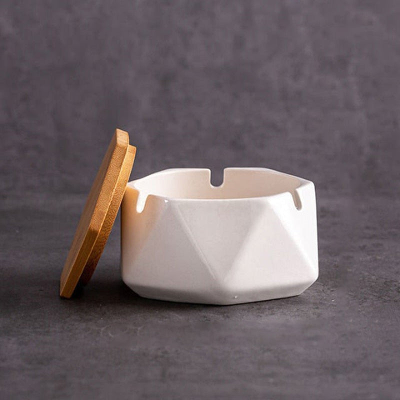 Céramique blanche - cendrier extérieur design
