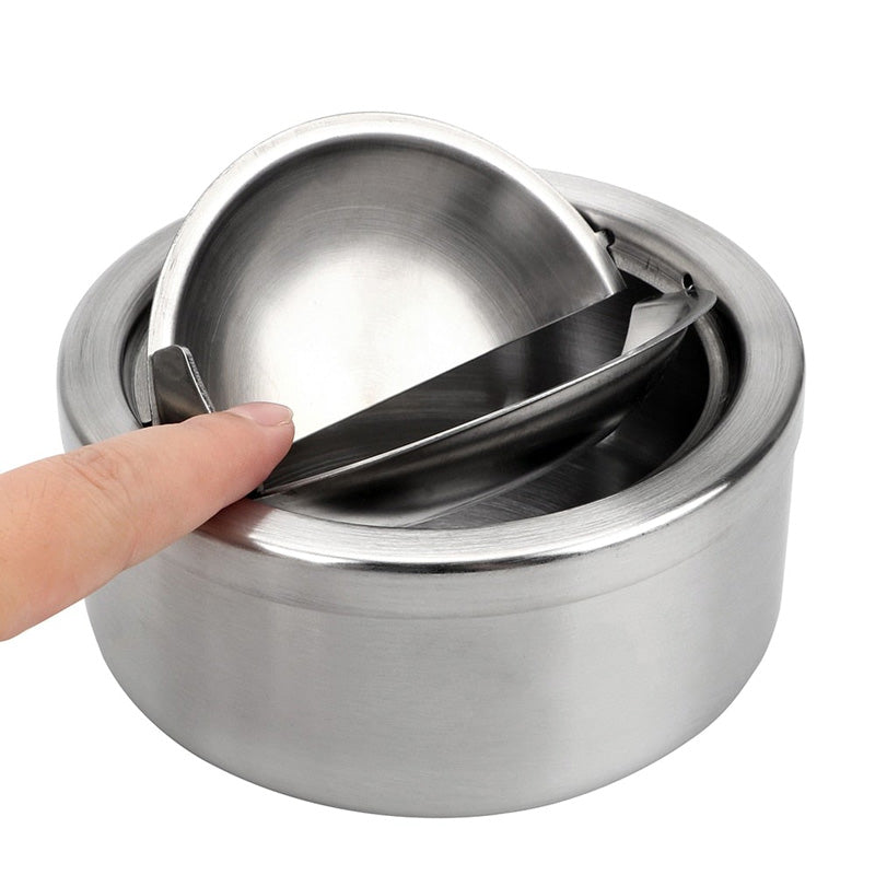 Cendrier jardin inox - ouverture par pression du doigt