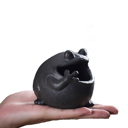 Cendrier grenouille céramique noir - vue principale