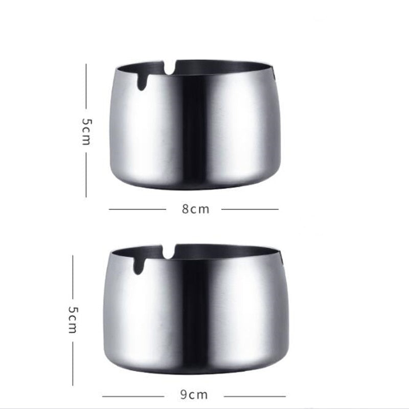Cendrier de table en acier inoxydable poli - accessoire fumeur moderne et hygienique