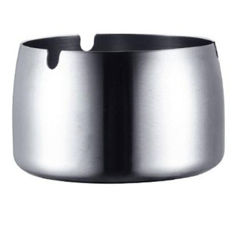 Cendrier de table en acier inoxydable poli - accessoire fumeur moderne et hygienique