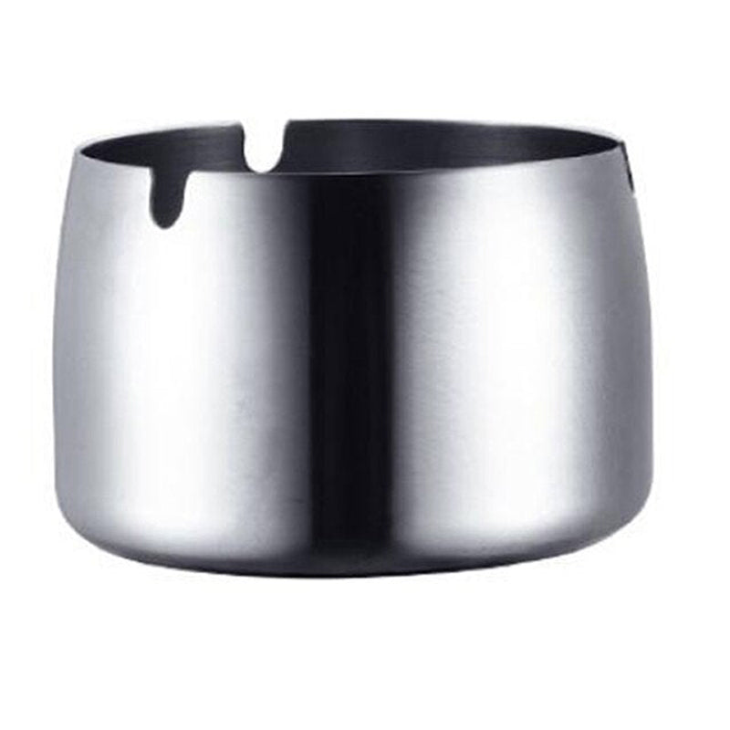 Cendrier de table en acier inoxydable poli - accessoire fumeur moderne et hygienique