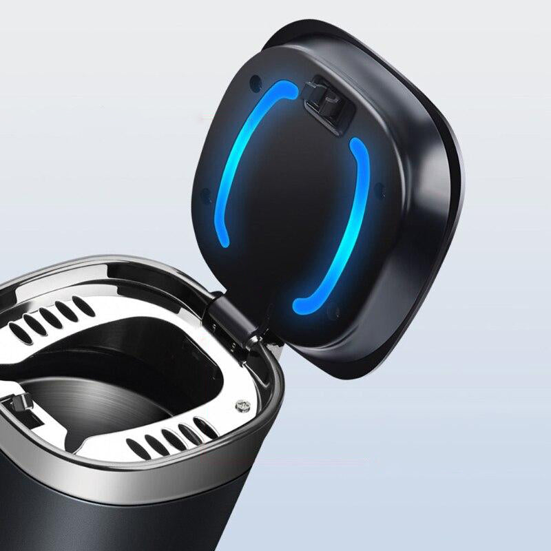 Cendrier LED pour voiture avec eclairage bleu - accessoire auto pour fumeur