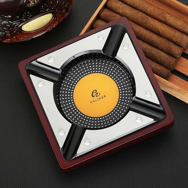 Cendrier de luxe pour cigares en bois de sequoia massif - accessoire fumeur premium