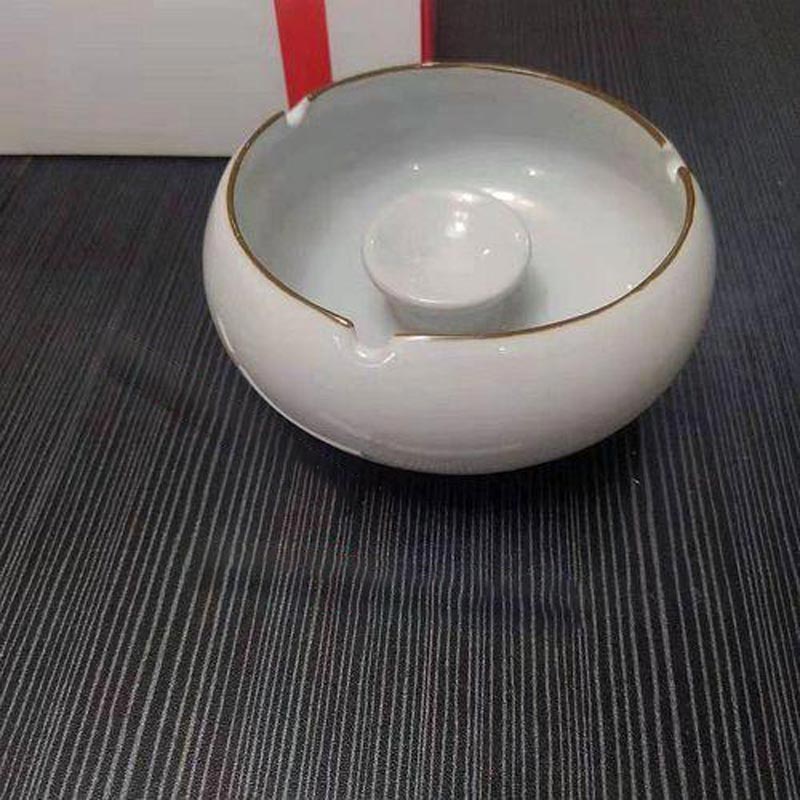 Cendrier marocain terre cuite blanc avec couvercle