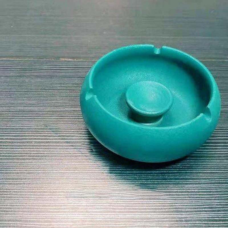 Cendrier marocain terre cuite bleu turquoise avec couvercle
