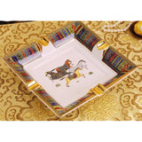 Cendrier en Porcelaine Chevaux 19,5 x 19,5