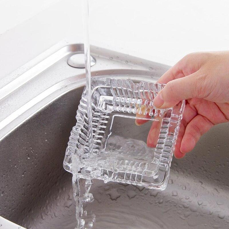 Cendrier en Verre Vintage Carré Ondulé lavage