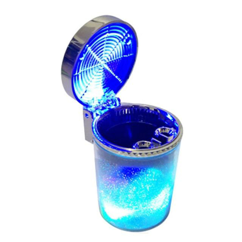 Cendrier lumineux voiture LED bleu - vue principale