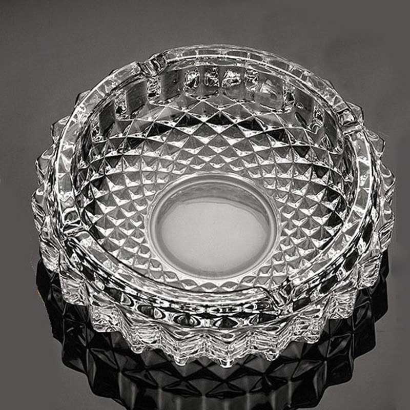 Verre transparent - grand cendrier en verre